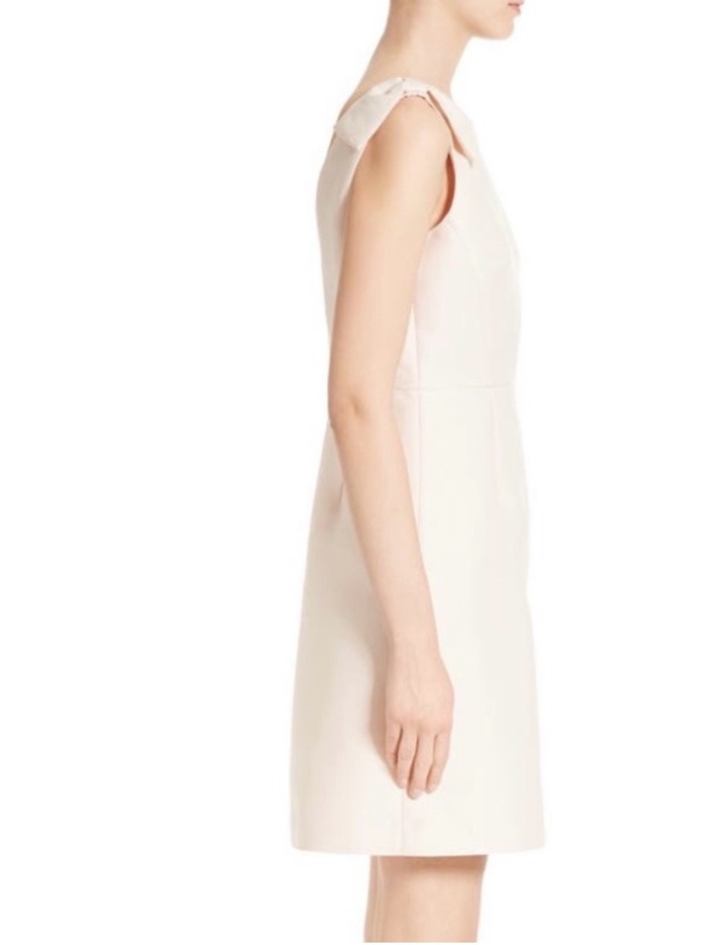 Kate Spade Sleeveless Bow Shoulder Sheath Dress in Pale Pink Sz 2 - Picture 3 of 9